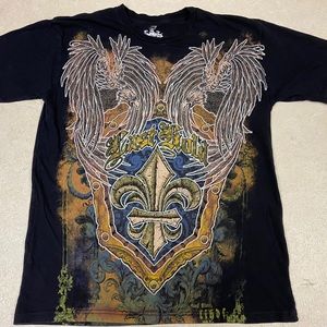 Last Hold Men`s T Shirt Short Sleeve Embossed